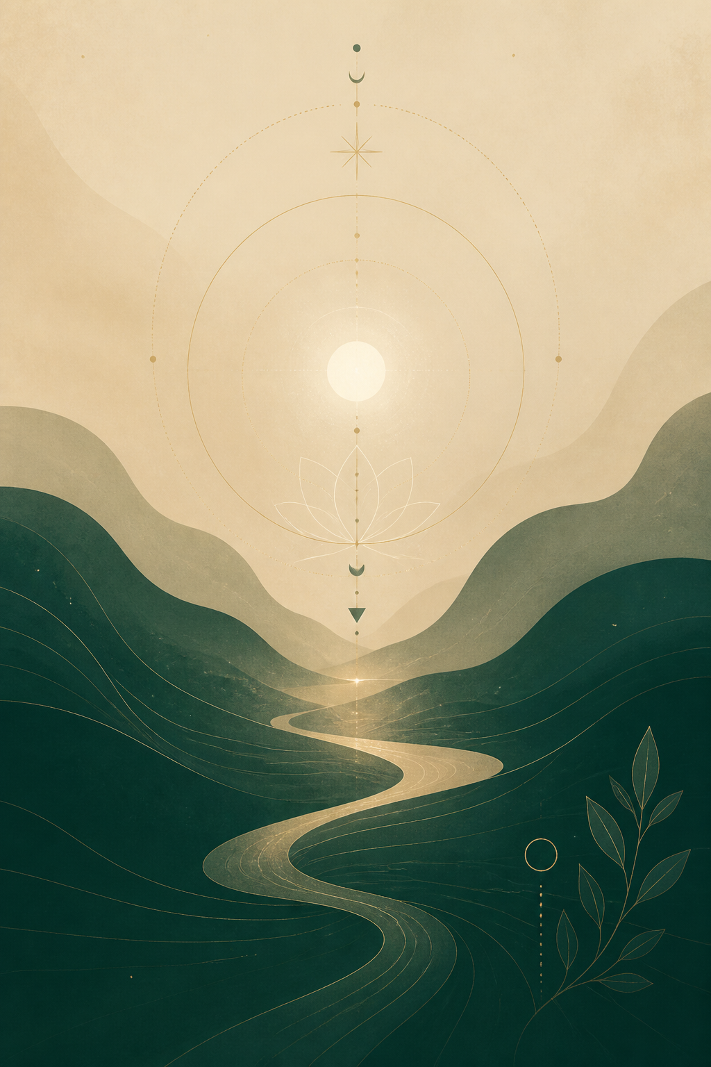 Abstrakte, ruhige Illustration mit sanften Formen und meditativer Atmosphäre in Grün- und Beigetönen, passend zu einer Seite über Meditationen und Live-Meditationen mit Tarot-Bezug. Abstrakte, ruhige Illustration mit sanften Formen und meditativer Atmosphäre in Grün- und Beigetönen, passend zu einer Seite über Meditationen und Live-Meditationen mit Tarot-Bezug.